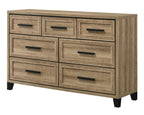 Jameson 4-Piece Natural Wood Panel Grain Queen Bedroom Set – B4690