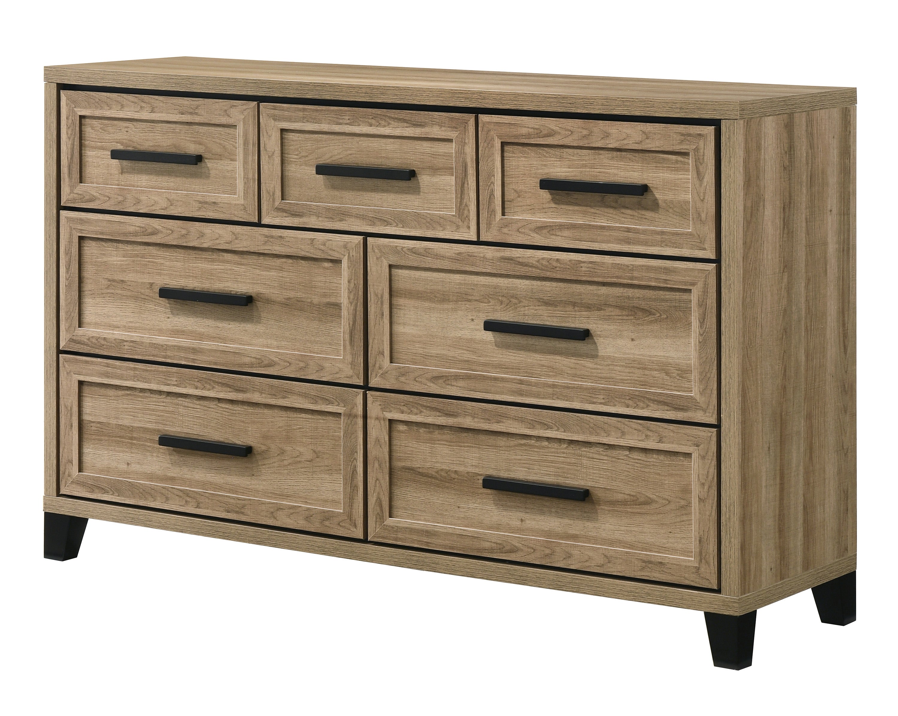 Jameson 4-Piece Natural Wood Panel Grain Queen Bedroom Set – B4690