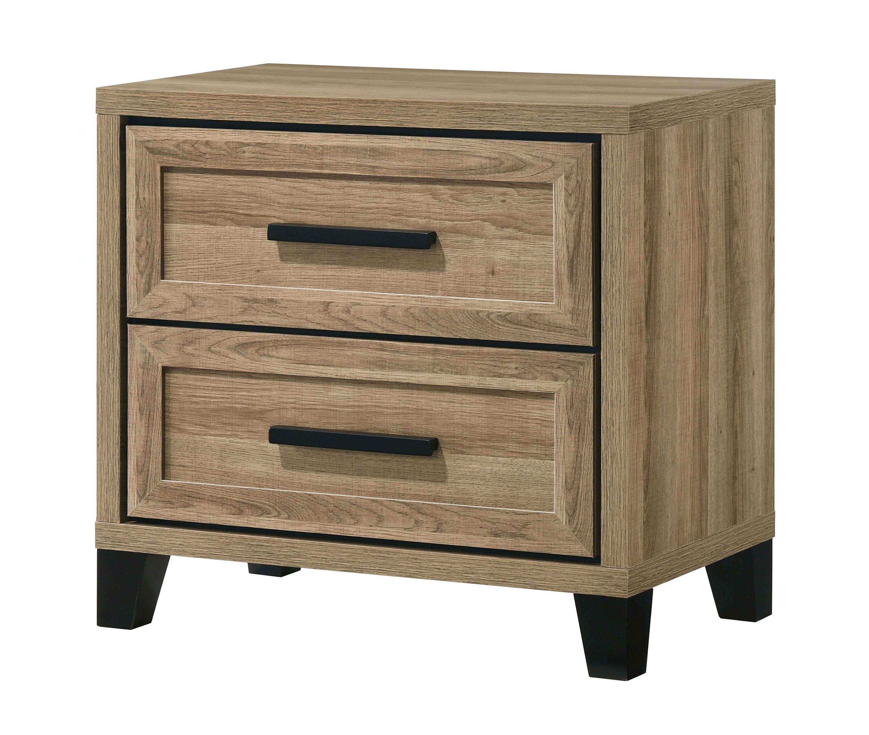 B4690 4 pc Jameson natural finish wood panel look wood grain queen bedroom set