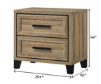 Jameson 4-Piece Natural Wood Panel Grain Queen Bedroom Set – B4690
