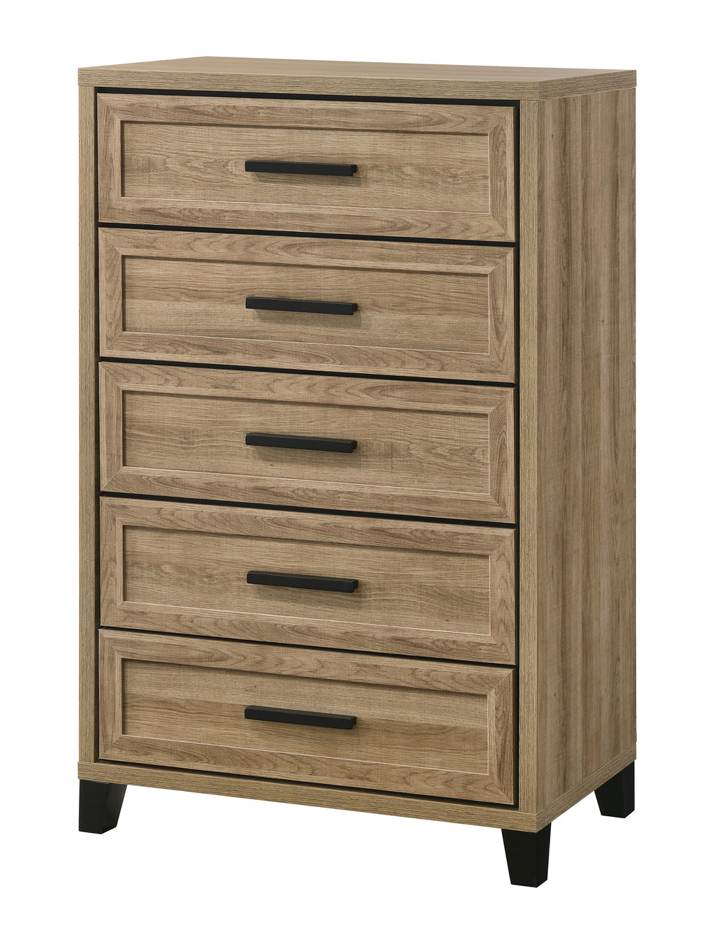 Jameson 4-Piece Natural Wood Panel Grain Queen Bedroom Set – B4690