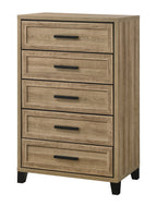 Jameson 4-Piece Natural Wood Panel Grain Queen Bedroom Set – B4690