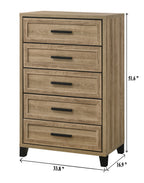 Jameson 4-Piece Natural Wood Panel Grain Queen Bedroom Set – B4690