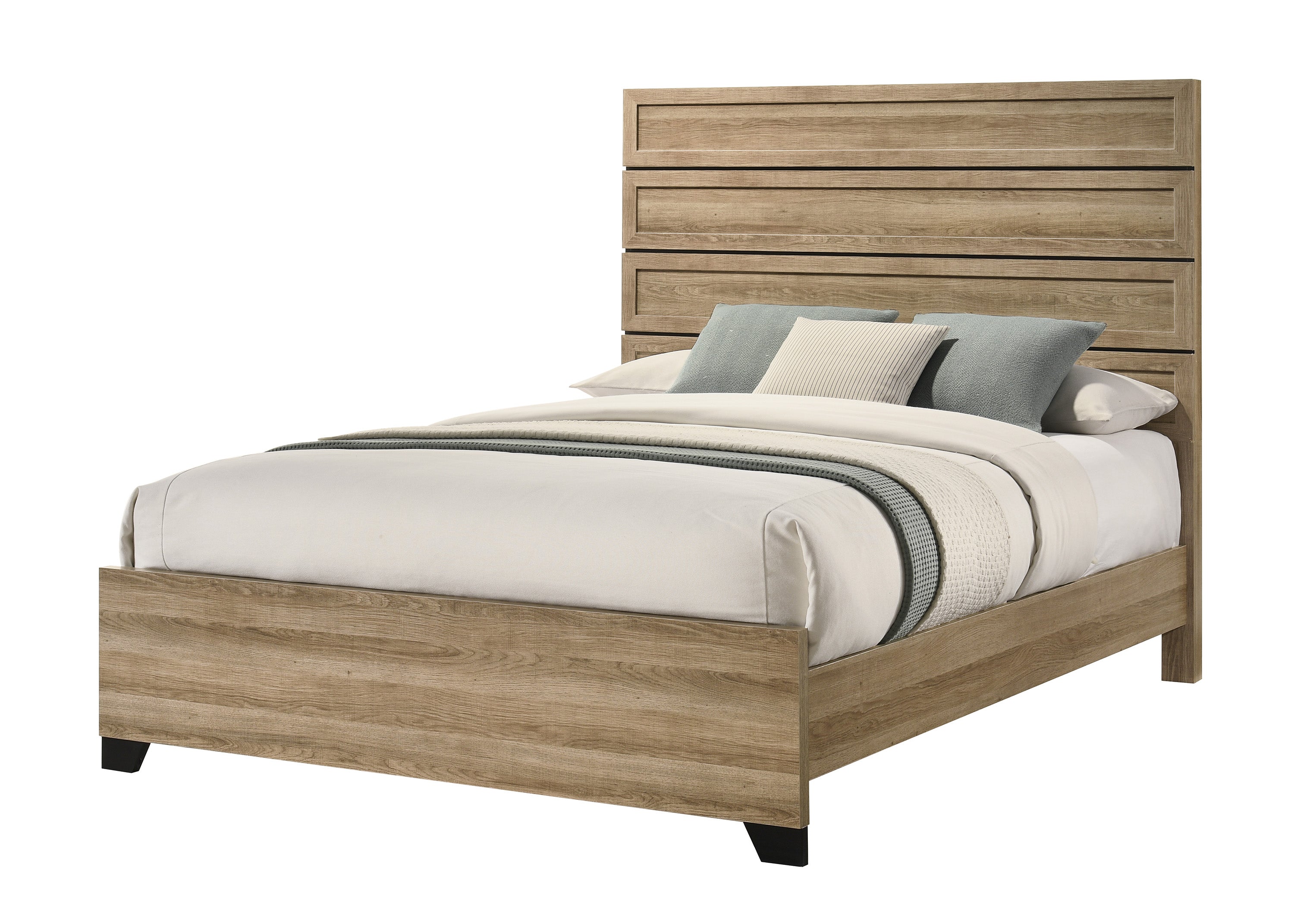 B4690 4 pc Jameson natural finish wood panel look wood grain queen bedroom set