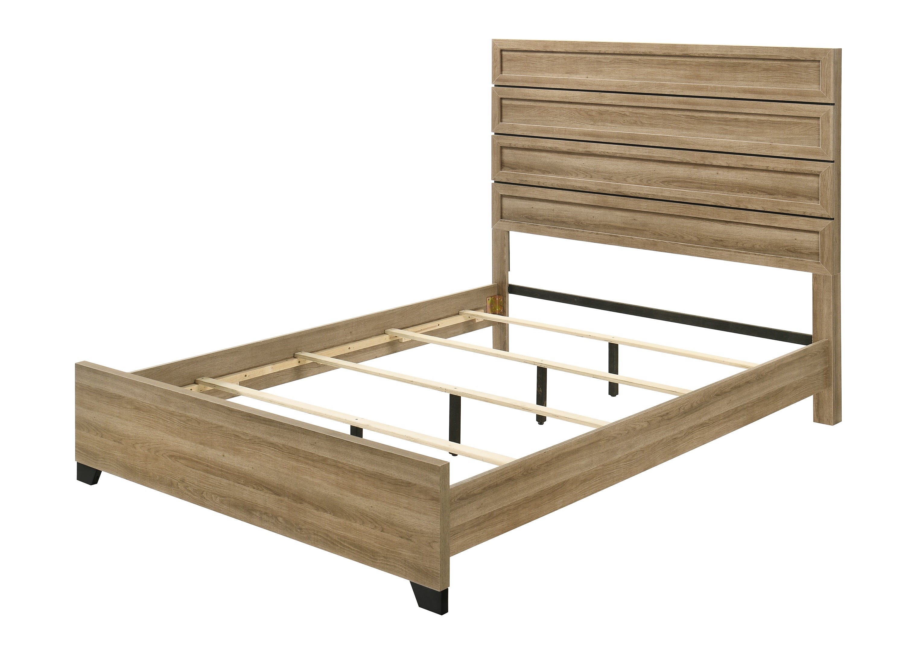 B4690 4 pc Jameson natural finish wood panel look wood grain queen bedroom set