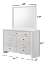 B4712-4PC 4 pc Denker white wood textured panels finish queen bedroom set