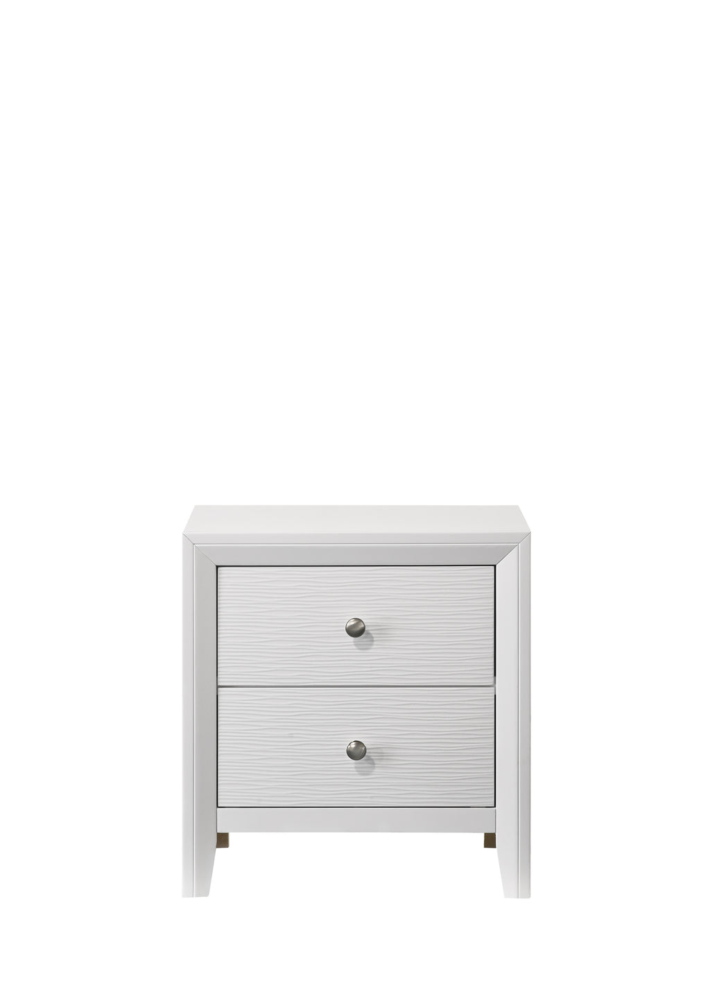 B4712-4PC 4 pc Denker white wood textured panels finish queen bedroom set