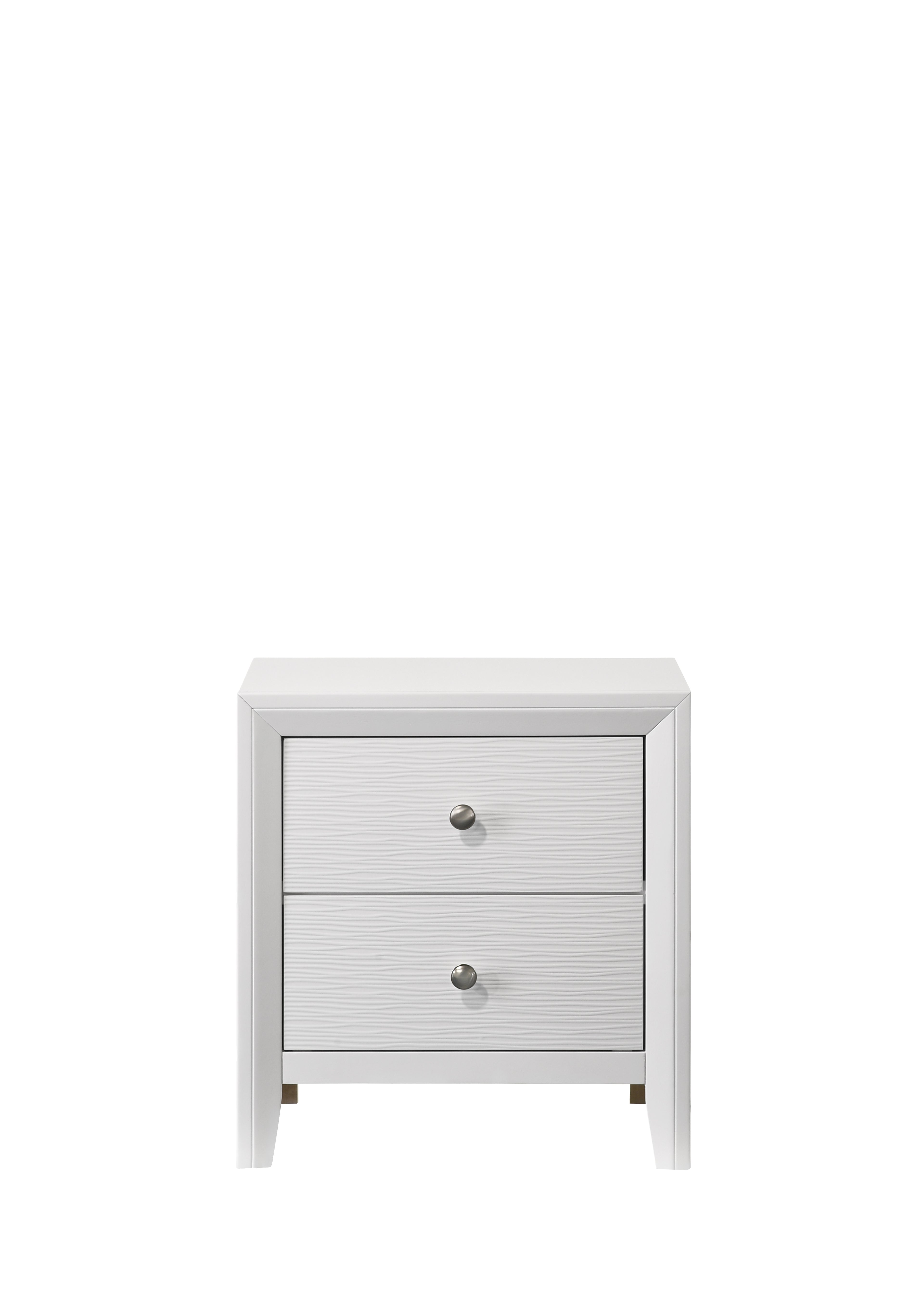 B4712-4PC 4 pc Denker white wood textured panels finish queen bedroom set
