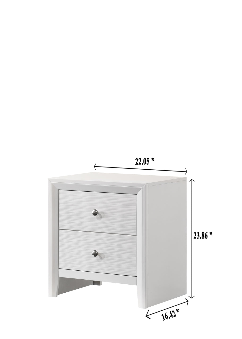 B4712-4PC 4 pc Denker white wood textured panels finish queen bedroom set