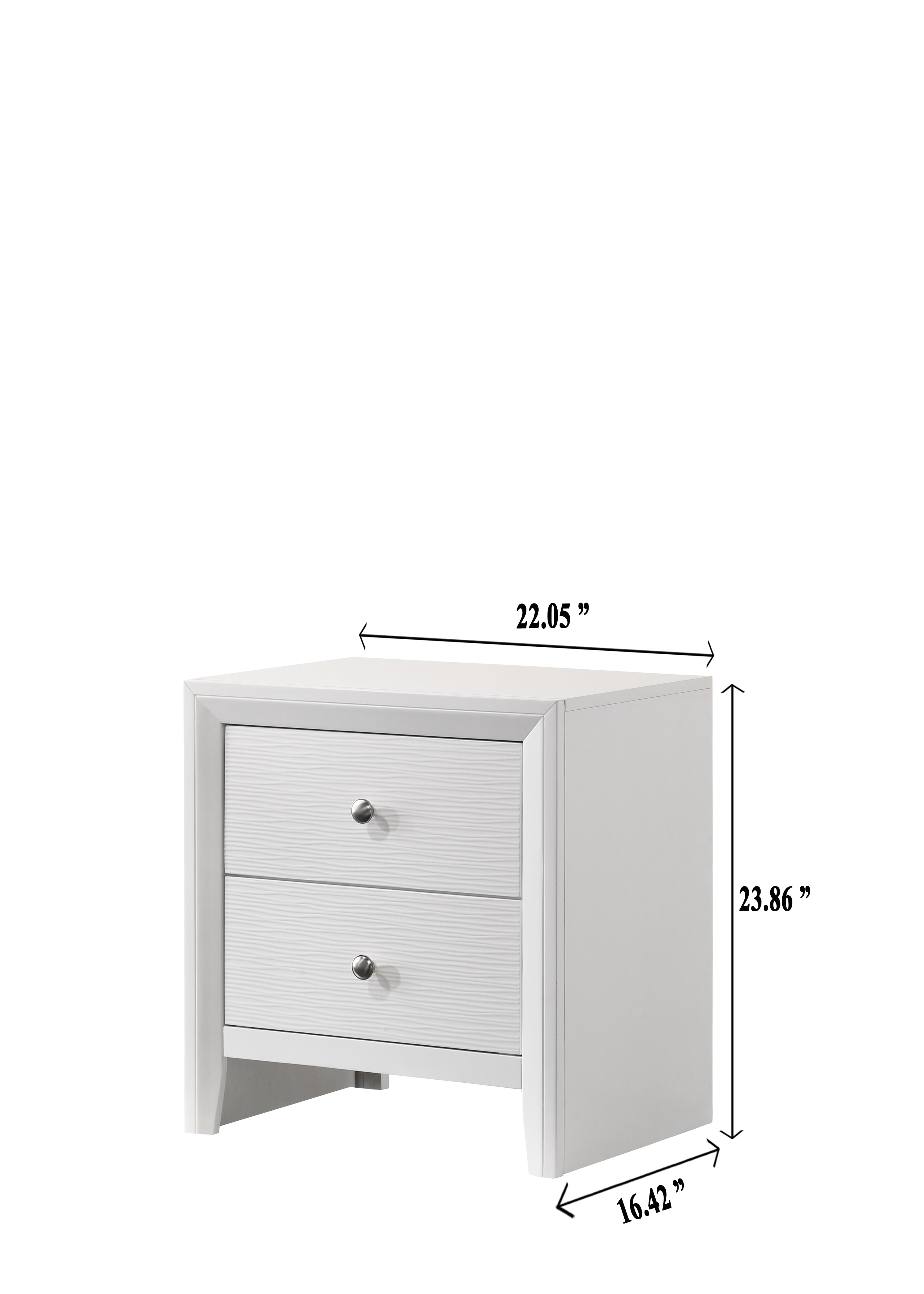 B4712-4PC 4 pc Denker white wood textured panels finish queen bedroom set