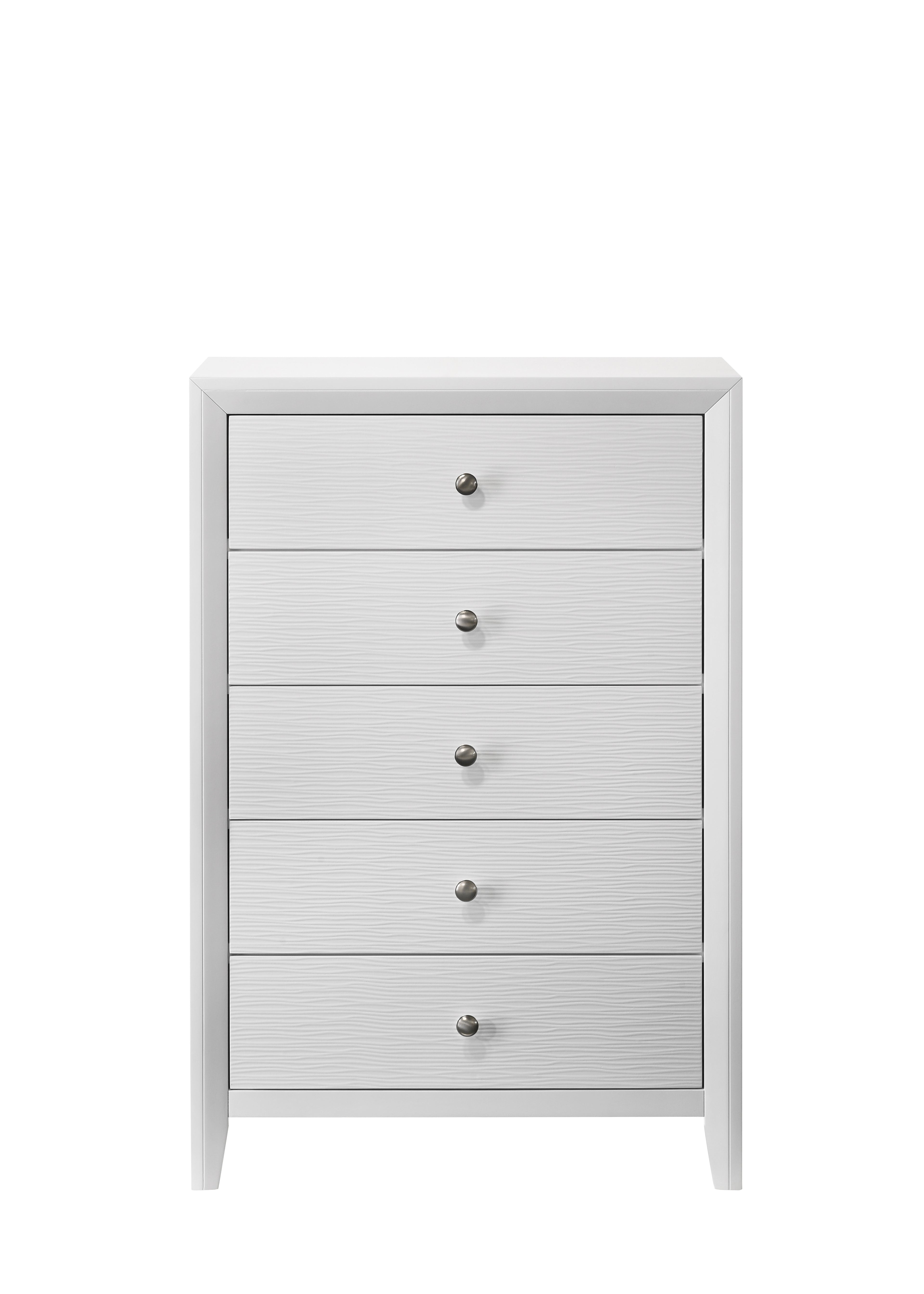B4712-4PC 4 pc Denker white wood textured panels finish queen bedroom set