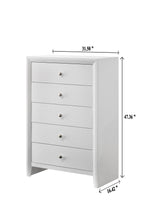 B4712-4PC 4 pc Denker white wood textured panels finish queen bedroom set