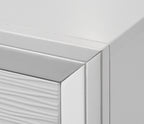 B4712-4PC 4 pc Denker white wood textured panels finish queen bedroom set