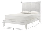 B4712-4PC 4 pc Denker white wood textured panels finish queen bedroom set