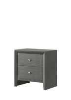 B4715-4PC 4 pc Denker gun metal wood textured panels finish queen bedroom set