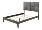 B4715-4PC 4 pc Denker gun metal wood textured panels finish queen bedroom set