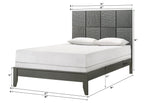 B4715-4PC 4 pc Denker gun metal wood textured panels finish queen bedroom set