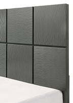 B4715-4PC 4 pc Denker gun metal wood textured panels finish queen bedroom set