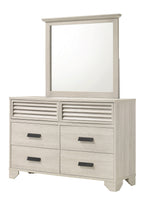 B4740 4 pc Sarter rustic antique white weathered finish wood queen bedroom set