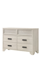 B4740 4 pc Sarter rustic antique white weathered finish wood queen bedroom set