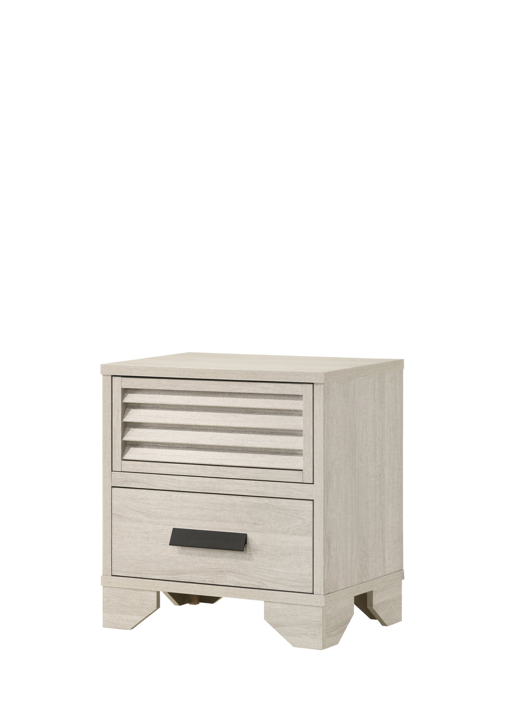 B4740 4 pc Sarter rustic antique white weathered finish wood queen bedroom set