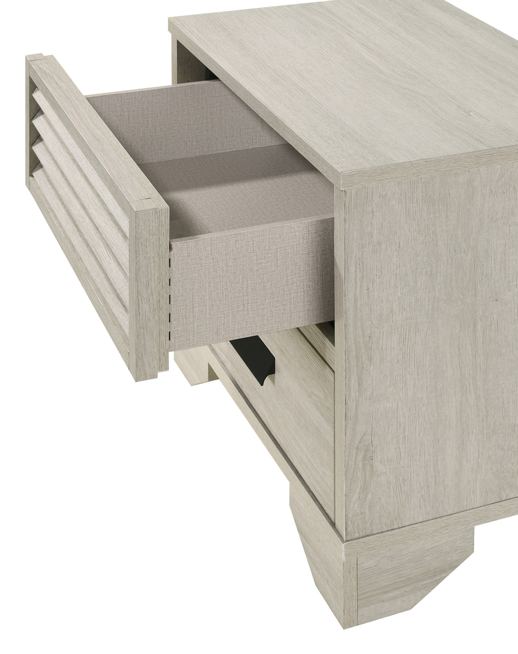 B4740 4 pc Sarter rustic antique white weathered finish wood queen bedroom set