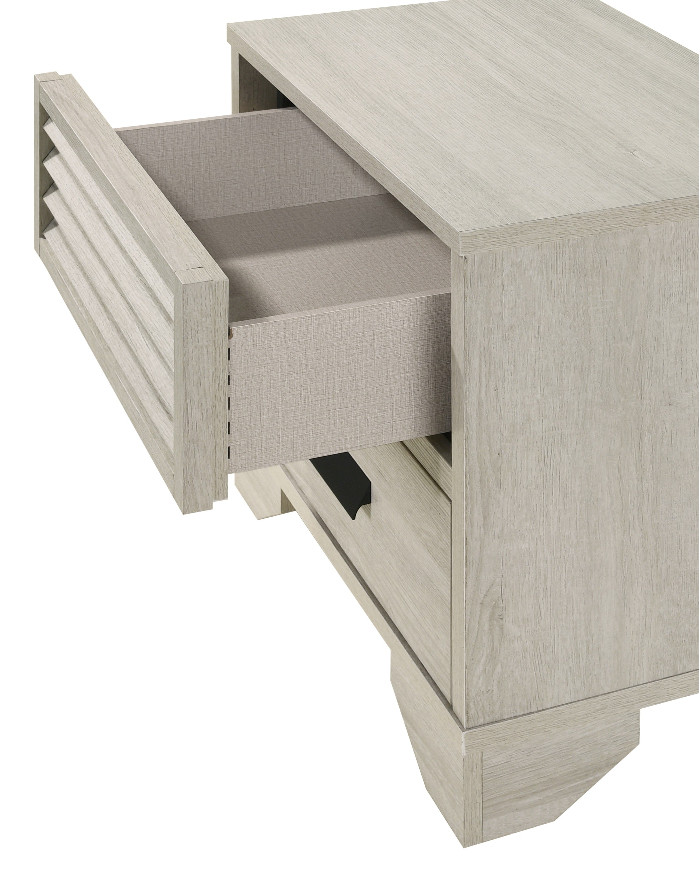 B4740 4 pc Sarter rustic antique white weathered finish wood queen bedroom set