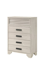 B4740 4 pc Sarter rustic antique white weathered finish wood queen bedroom set