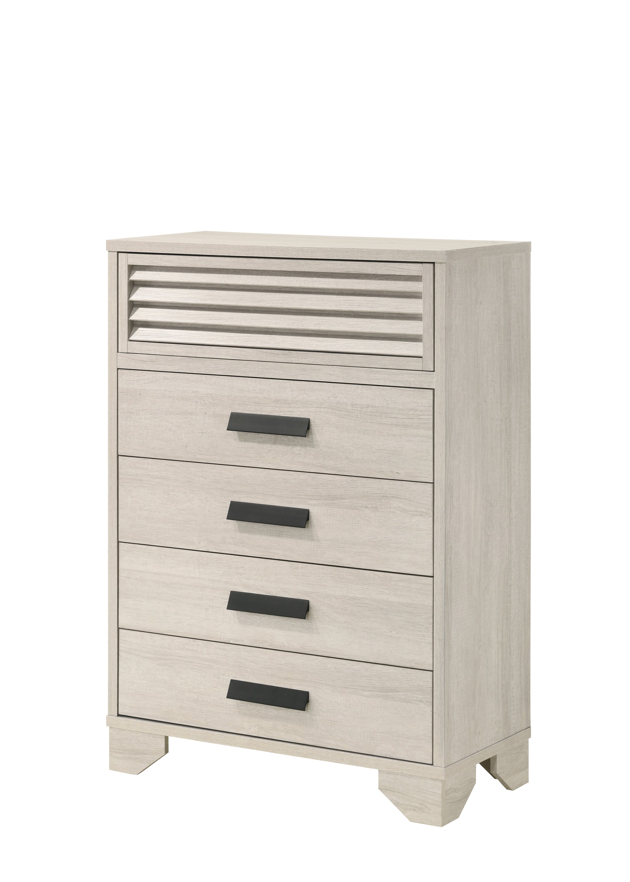 B4740 4 pc Sarter rustic antique white weathered finish wood queen bedroom set