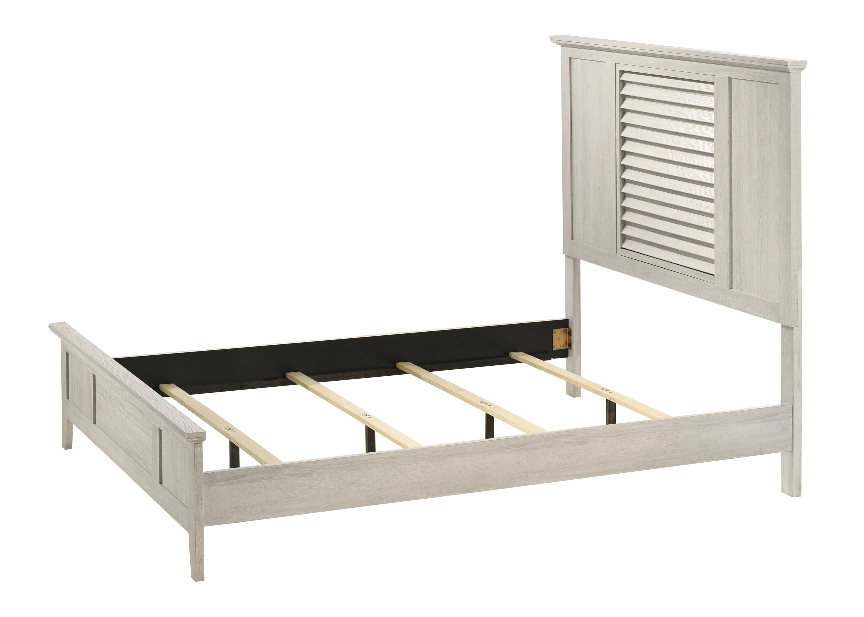 B4740 4 pc Sarter rustic antique white weathered finish wood queen bedroom set