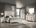 B4740 4 pc Sarter rustic antique white weathered finish wood queen bedroom set