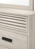 B4740 4 pc Sarter rustic antique white weathered finish wood queen bedroom set