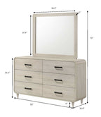 Nyomi 4-Piece Antique Off-White Wood Mid-Century Modern Queen Bedroom Set – B4902