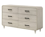 Nyomi 4-Piece Antique White Wood Mid-Century Modern Queen Bedroom Set – B4900