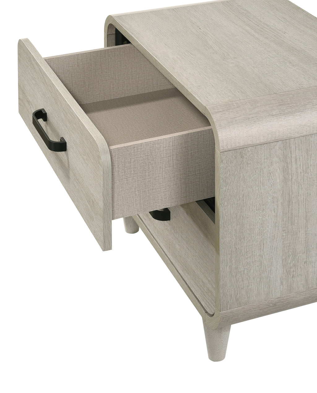 Nyomi 4-Piece Antique White Wood Mid-Century Modern Queen Bedroom Set – B4900