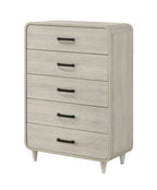 Nyomi 4-Piece Antique White Wood Mid-Century Modern Queen Bedroom Set – B4900