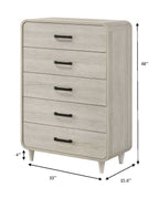 Nyomi 4-Piece Antique White Wood Mid-Century Modern Queen Bedroom Set – B4900