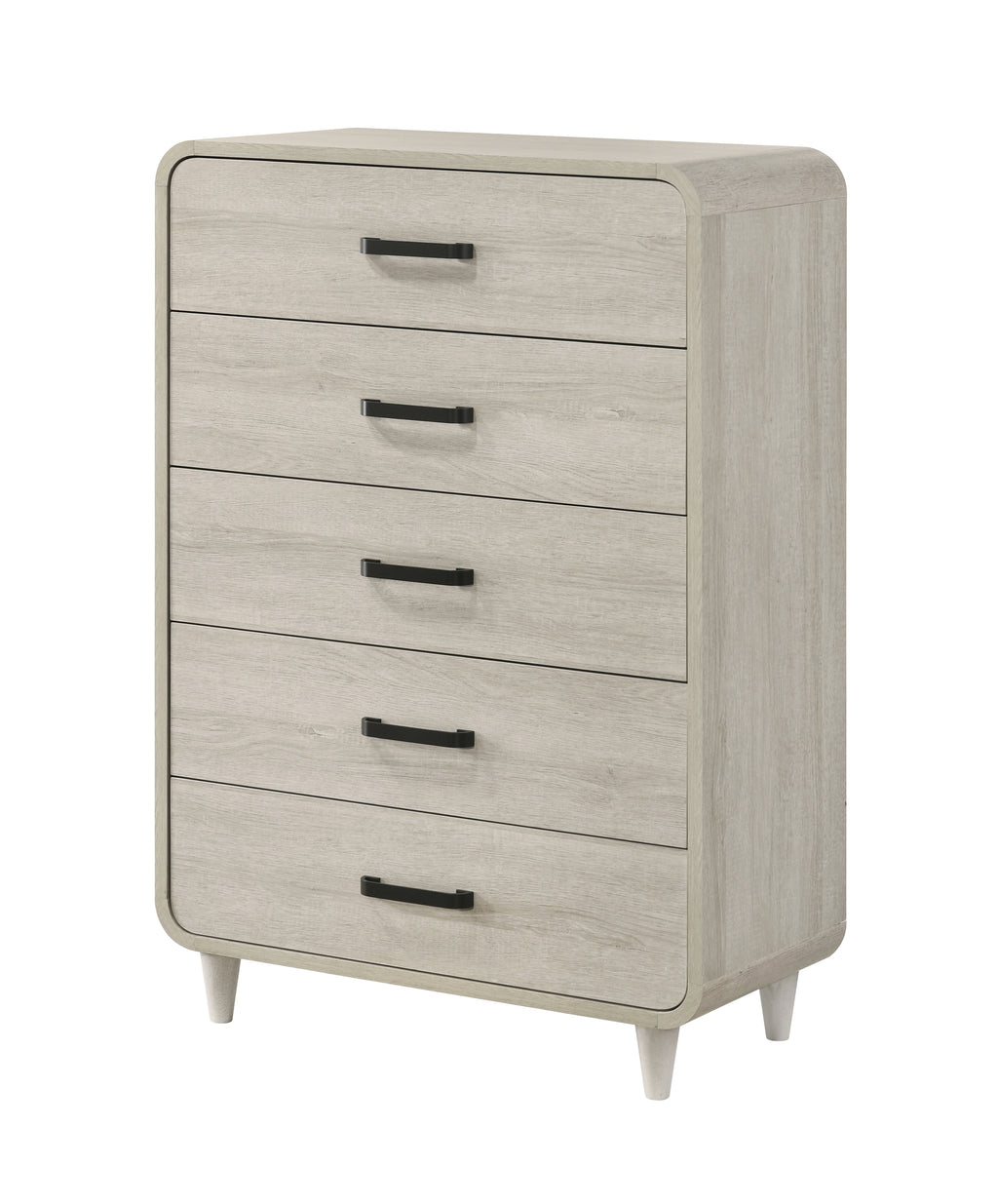 Nyomi 4-Piece Antique Off-White Wood Mid-Century Modern Queen Bedroom Set – B4902