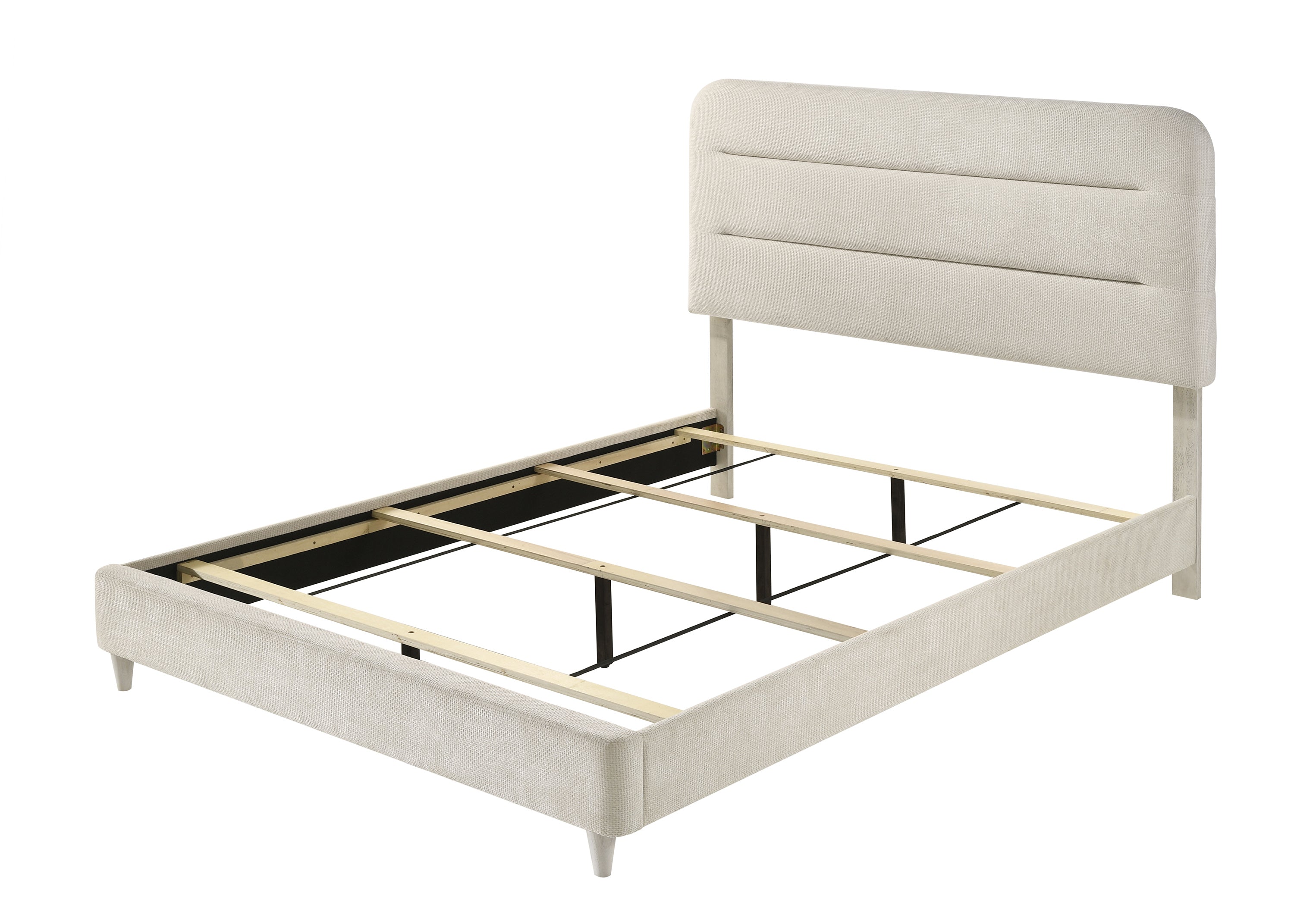 Nyomi 4-Piece Antique White Wood Mid-Century Modern Queen Bedroom Set – B4900