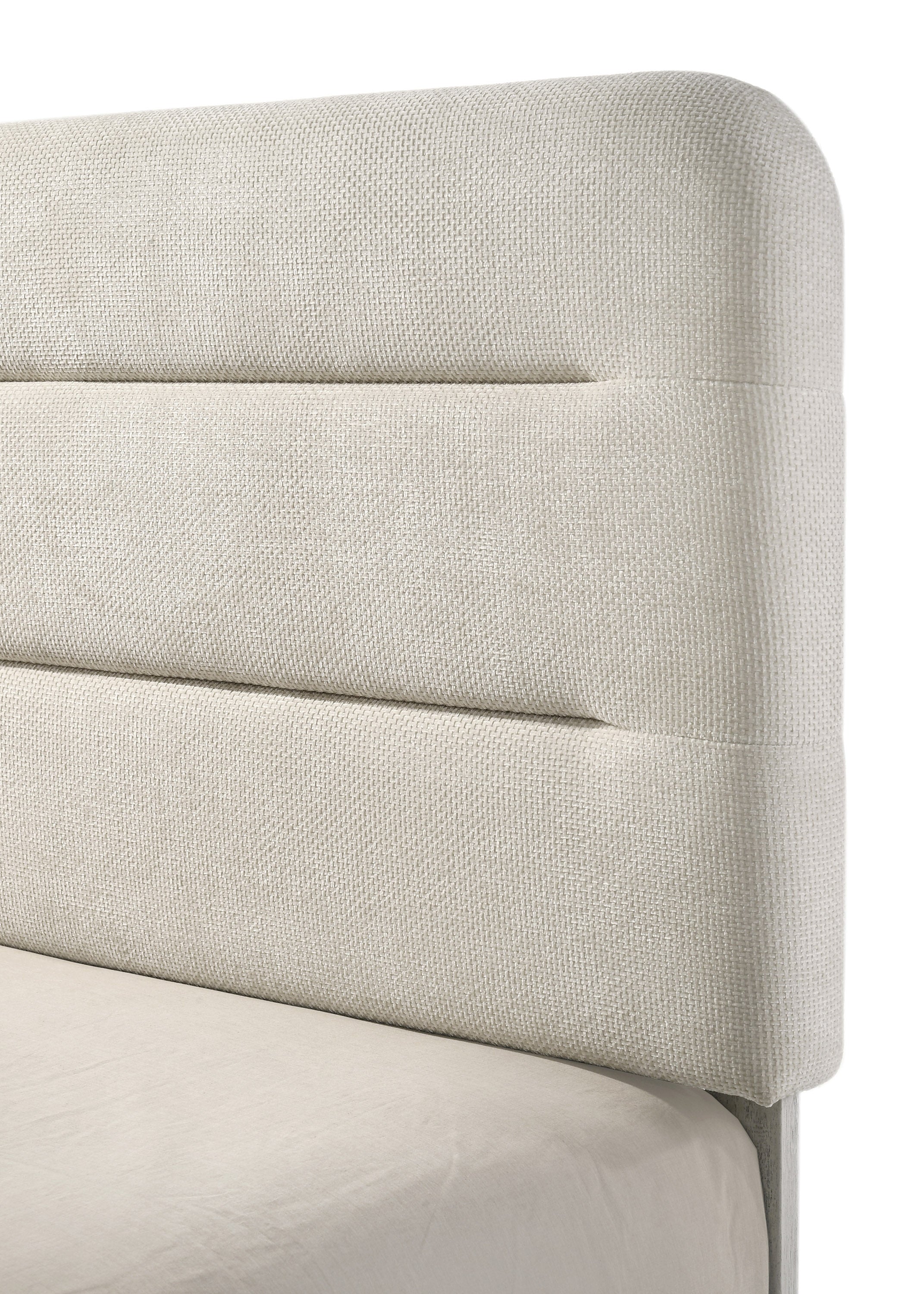 Nyomi 4-Piece Antique White Wood Mid-Century Modern Queen Bedroom Set – B4900