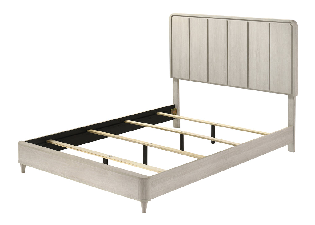 Nyomi 4-Piece Antique Off-White Wood Mid-Century Modern Queen Bedroom Set – B4902