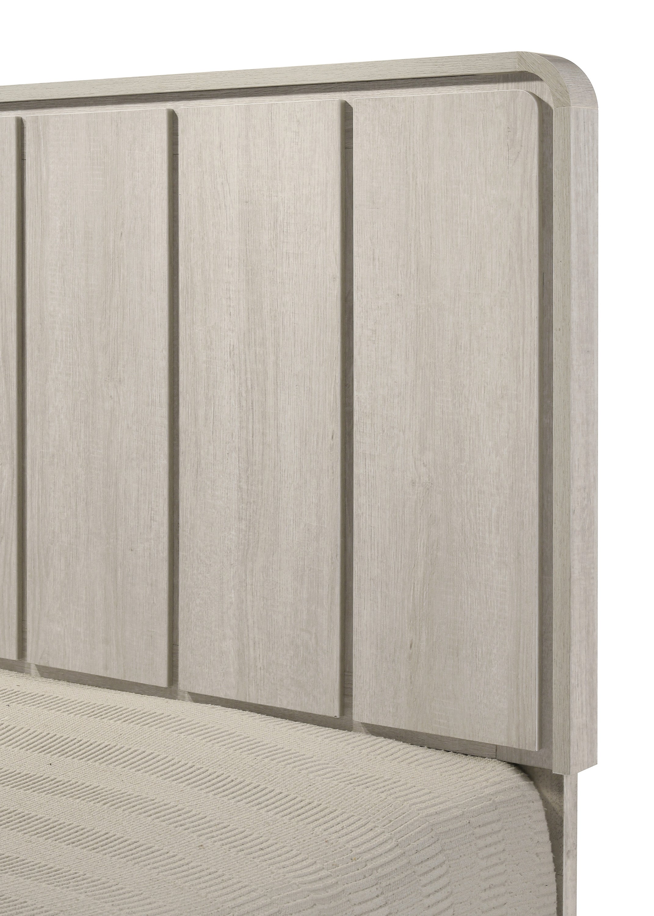 B4902 4 pc Nyomi antique off white wood finish mid century modern design queen bedroom set