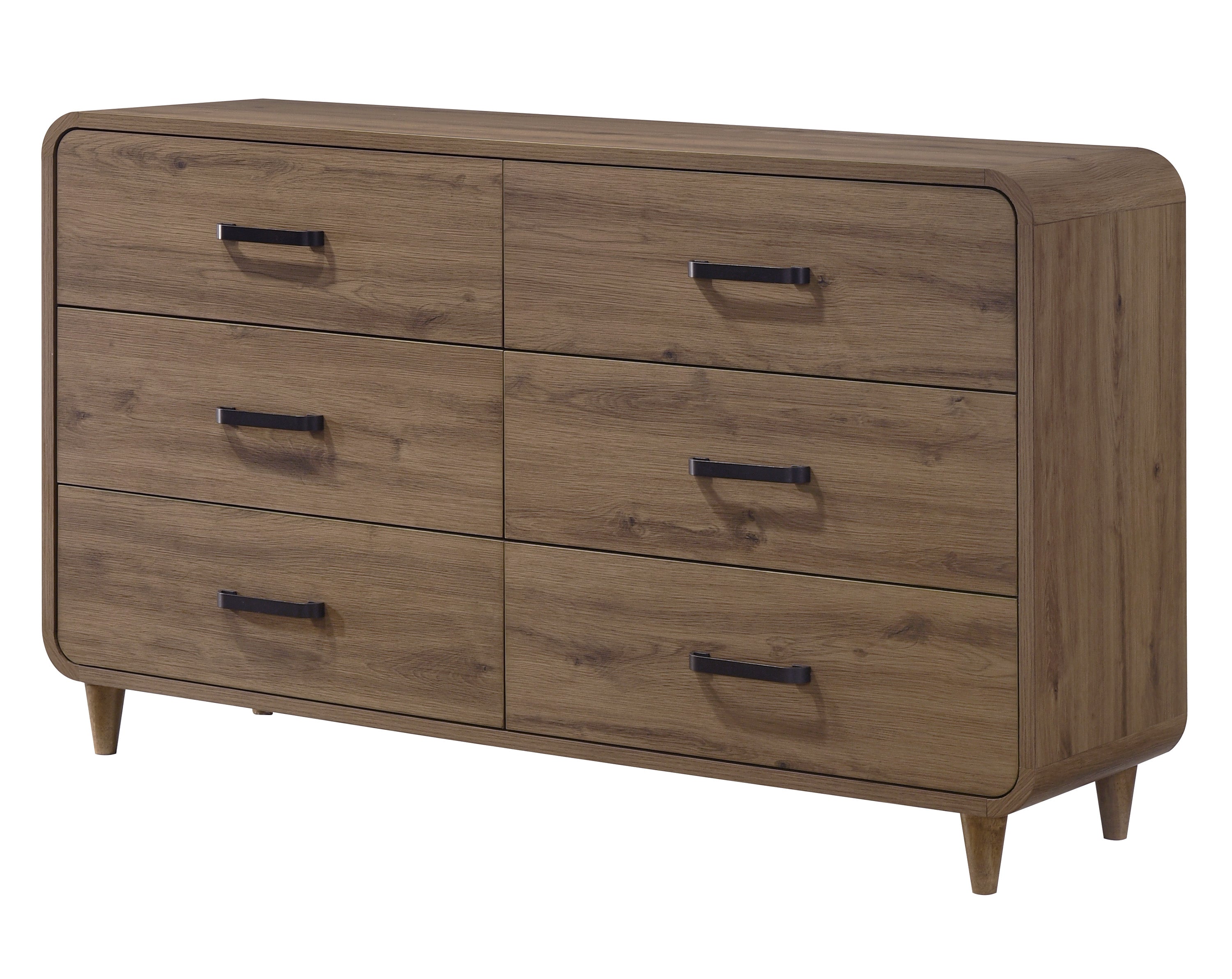 Nyomi 4-Piece Light Brown Wood Mid-Century Modern Queen Bedroom Set – B4922
