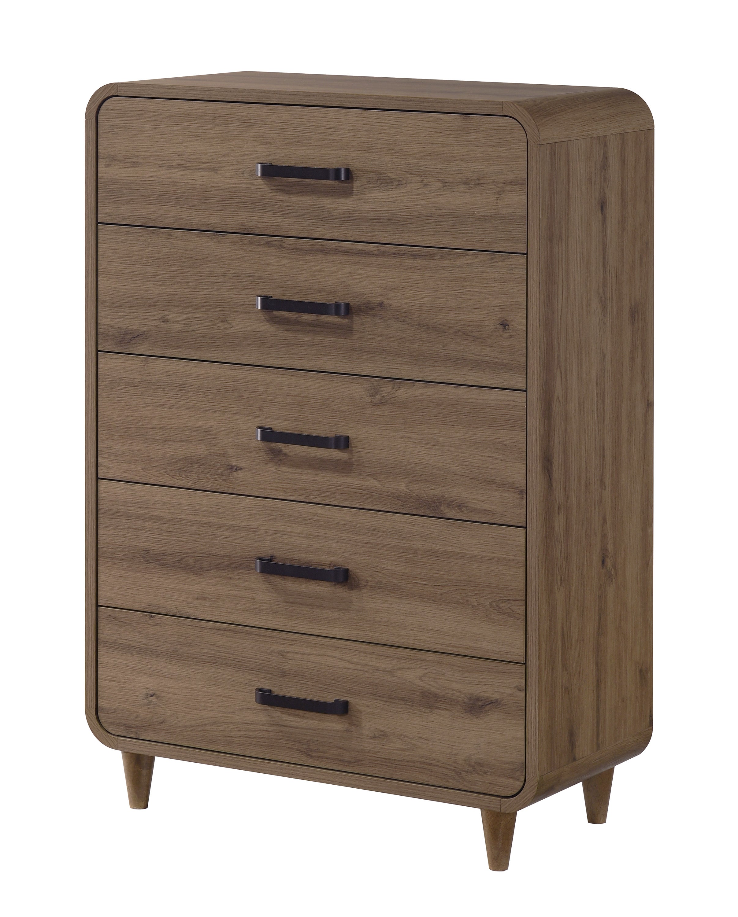 Nyomi 4-Piece Light Brown Wood Mid-Century Modern Queen Bedroom Set – B4922