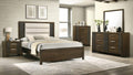 B5550 4 pc Carlton dark brown wood finish channel padded headboard queen bedroom set