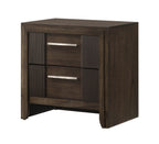 Carlton 4-Piece Dark Brown Wood Channel Padded Headboard Queen Bedroom Set – B5550