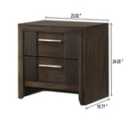 Carlton 4-Piece Dark Brown Wood Channel Padded Headboard Queen Bedroom Set – B5550