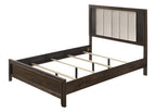 Carlton 4-Piece Dark Brown Wood Channel Padded Headboard Queen Bedroom Set – B5550