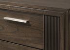 Carlton 4-Piece Dark Brown Wood Channel Padded Headboard Queen Bedroom Set – B5550