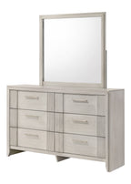 Carlton 4-Piece Off-White Wood Channel Padded Headboard Queen Bedroom Set – B5552